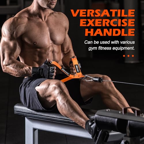 HOXWC Cable Handles Gym Equipment, Heavy Duty Resistance Band Handles, Replacement Exercise Handles for Cable Machine, Pulley System, Strength Trainer, Pull Down Workout, Home Gym Cable Attachments - color: 1-Orange