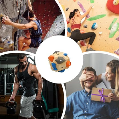 Handcrafted Climbing Block: Elevate Strength with Portable Hangboard & Rock Climbing Gear, 3D Training Ball for Anytime Practice, Ideal Gift for Climbers