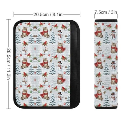 2PCS Winter Cute Cat Pet Kitten Seat Belt Shoulder Pad Soft Padded Harness Pads Strap for Adults and Children, All Vehicles, Anti-Slip Pad - color: Pattern 100