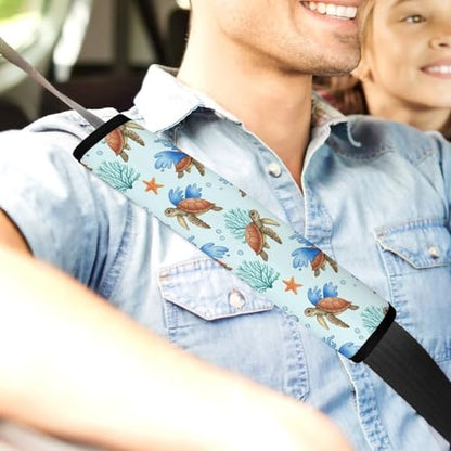 Universal Fit Seat Belt Shoulder Pad for Kids, Car Seats Pushchair Strollers High Chair Pushchair, 1 Pair Ocean Sea Turtles Automotive Seat Belt Protector - color: Pattern 360