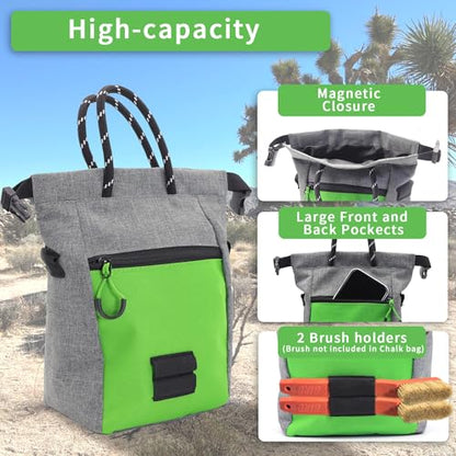 UpSent Bouldering Chalk Bucket, Large Chalk Bag for Rock Climbing & Bouldering, Magnetic Closure