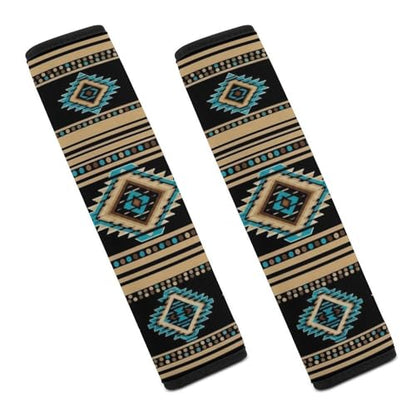 2 Pack Southwestern Tribal Animal Geometric Pattern Car Seat Straps Shoulder Pads Soft Padded Shoulder Harness Cover for Adult Use, Stroller Pushchair High Chair, Pressure Relief - color: Pattern 1054
