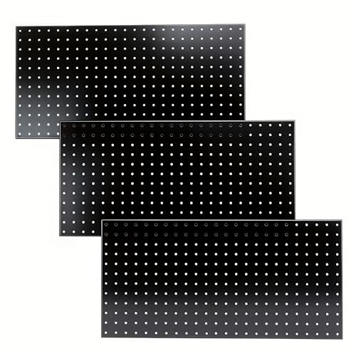 Ultrawall Metal Pegboard Panels, Pegboard Wall Organizer, Peg Boards for Garage, Tool Storage Organization, 12"X24", 3pcs, Black - color: Black