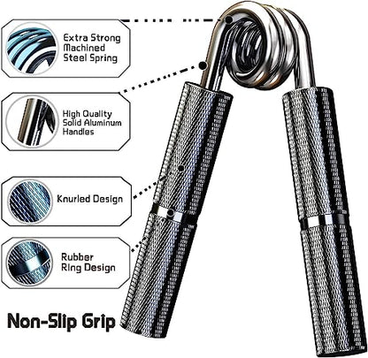 Silver Metal Hand Grip Set, 50LB-400LB No Slip Heavy-Duty Grip Strengthener Great Wrist & Forearm Hand Exerciser, Home Gym, Hand Gripper Grip Strength Trainer - color: Black, size: 3Pack(50LB-150LB)