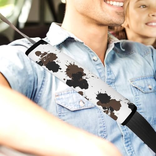 2 Pack Cow Print Dark Brown Seat Belt Shoulder Pad Universal Soft and Comfortable Seat Belt Covers Cushion for Kids, Most Cars, Comfortable Driving - color: Pattern 4