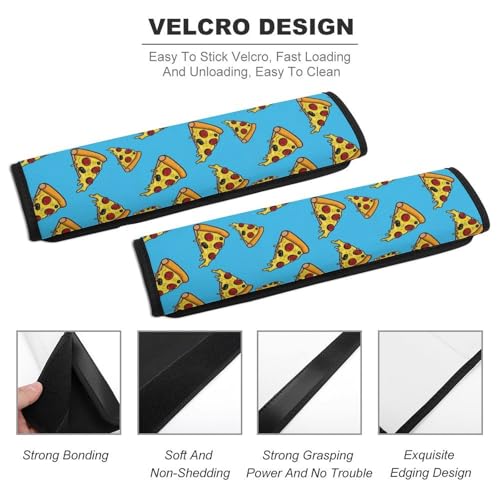 2 Pack Universal Fit Car Seat Belt Pad for Adult Use, All Vehicles, Pizza Blue Seat Belt Covers Cushion, Anti-Slip Pad - color: Pattern 557