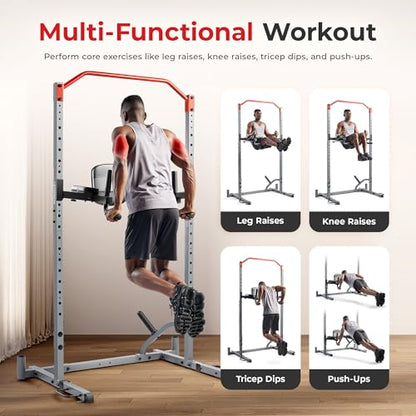 Sunny Health & Fitness Power Cage Squat Rack Attachments for Home Gym | Strength Training, Expanded Workout Variety, Durable Construction, Secure Fit, Quick Installation, Versatile Exercise Support - style: Captain's Chair