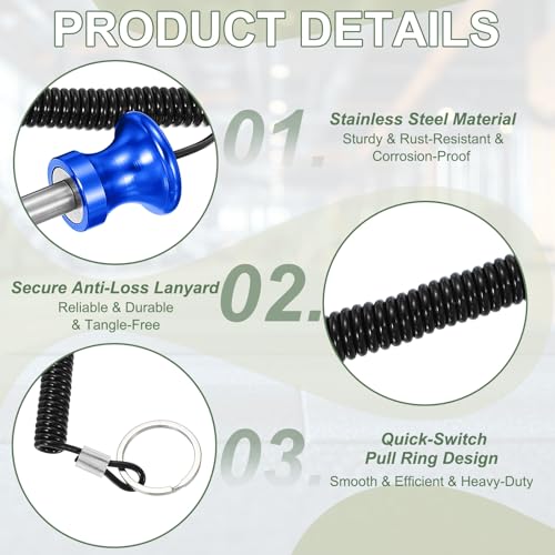 Weight Stack Pin, Weight Gym Pin Strength Training Equipment Replacement with Pull Rope for Commercial Home - color: Blue, size: 0.4 x 3.9 Inch