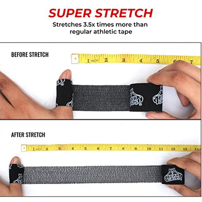 Bear Grips Weightlifting Tape | Thumb Tape, Athletic Wrist Tape, Finger Tape | Weight Lifting Tape, Sport Tape, 3-Pack | Tactical Tape, Stretchy Hand Tape, Gym Tape, WOD Tape, Hook Grip Tape, Workout - color: BG Black