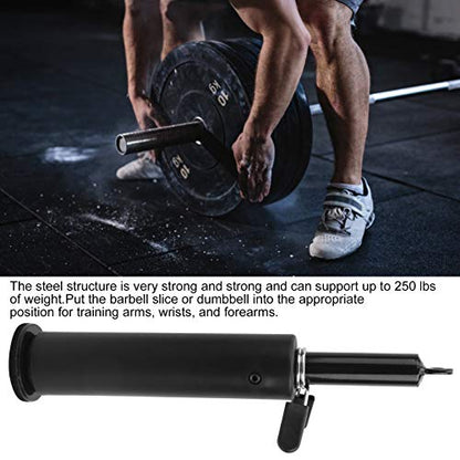 Barbell Loading Pin Support Rod Heavy Duty Steel Construction for Weight Lifting Forearm Training Black 12.6 Inch 250 lbs Capacity