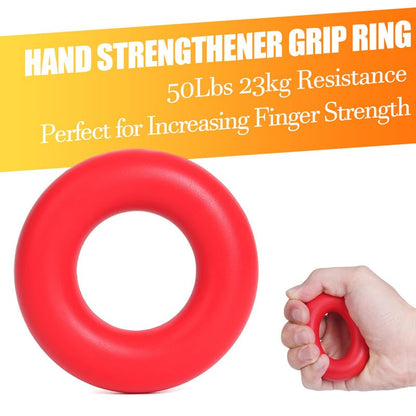 Grip Strength Trainer 7 Pack Adjustable Hand Gripper, Finger Stretcher Resistance Extensor Bands, Finger Exerciser, Grip Strength Ring & Stress Ball, Hand Grip Strengthener - color: Red
