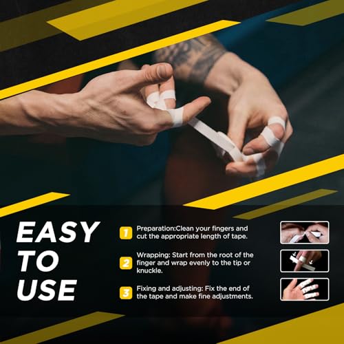 OK TAPE Athletic Finger Tape (10Rolls 450FT), 0.5in Finge Wrap Tape, Extra Strong Adhesive Finger Support and Protect Tape, Hand Grip Tape for Rock Climbing, MMA, Jiu Jitsu, Volleyball, Black - color: Black