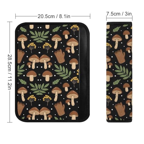 2 Pack Universal Soft and Comfortable Car Seat Belt Pad for Girls and Boys, Stroller Pushchair High Chair, Mushroom Leaf Shoulder Protector - color: Pattern 1192
