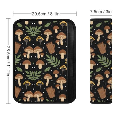2 Pack Universal Soft and Comfortable Car Seat Belt Pad for Girls and Boys, Stroller Pushchair High Chair, Mushroom Leaf Shoulder Protector - color: Pattern 1192