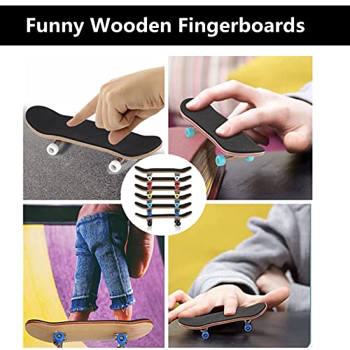 Complete Fingerboard, 5 Layered Maple Wood Professional Mini Fingerboards Toy Wooden Fingerboard with Upgraded Components Reduce Pressure Gifts for Kids 3.78 x 1.1 inch (White)