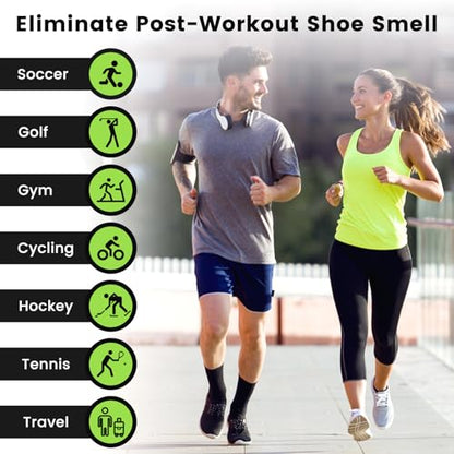 2 Pack Smell Proof Shoe Cleat Bags for Travel, Water-Resistant Golf Shoe Bags with Zipper and Handle, Odor Eliminating Athletic Shoe Bags for Gym Sports Travel, Black
