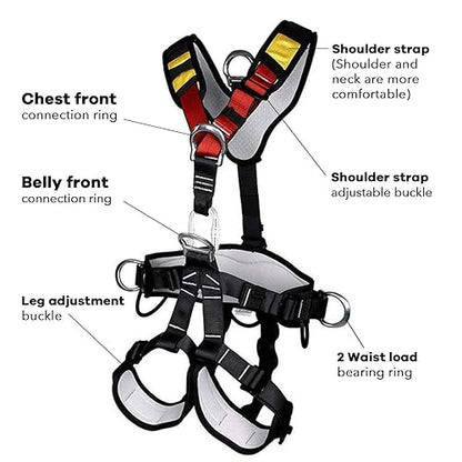 Climbing Seat Belt, Large Size Safety Belt Climbing Gear for Tree Climbing, Fire Rescue, Rappelling - color: Black2