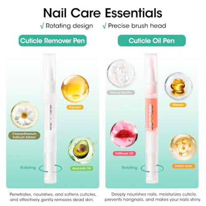 GELLEN Nail Cleanser Pads 50PCS with 10PCS Manicure Tools Kit | Ceramic Cuticle Pusher Pen, Remover and Cuticle Oil Nail Prep Care Kit, Nail File 100/180, Polishing Buffer, Clipper & Brush - size: 50PCS with 10PCS Tools