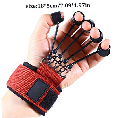 Finger Extensor Trainer Finger Stretcher Exerciser 60LB Finger Extensor Trainer Finger Resistance Band Finger Strengthener for Hand Red 18x5 cm