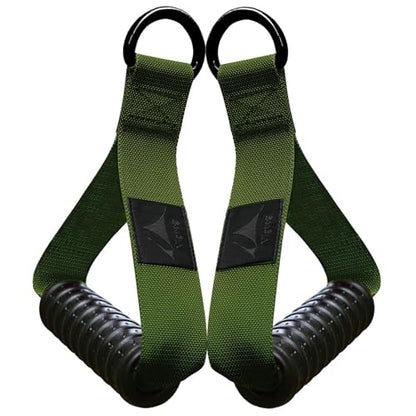 Heavy Duty Gym Workout Handles Attachment for Cable Machine,Resistance Band,Pulley System Home Exercise Equipment, Comfortable and Stronger Grip - color: Military Green XG