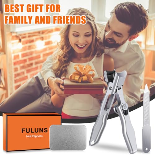 Nail Clippers for Men Thick Nails with Catcher, Heavy Duty Toenail Clippers for Seniors with Safety Lock & Wide Opening, Large Sharp Fingernail Clipper No Splash Nail Cutter Gifts for Men Women Adults - style: Silver Nail Clippers with Catcher