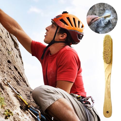 cdar Rock Climbing Brush with Wooden Long Handle Thick Boar Bristles Indoor Outdoor Climbing Bouldering Brush Cleaning Tool