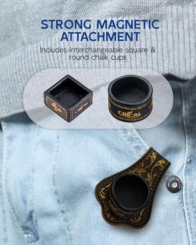 CRICAL Portable Magnetic Pool Chalk Holder Square Chalk Cube Holder Billiard Cue Accessory Gift Idea - color: CL-ChalkHolder Black Gold-RS