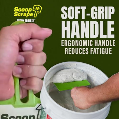 Buddy Tools Scoop-N-Scrape Bucket Scoop | Efficient Bucket Scoop for 5-Gallon Buckets - Curved Bucket Trowel - Heavy-Duty Nylon - Scrapes Clean