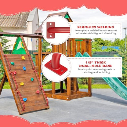 SELEWARE 30" Red Playground Ladder Handle Metal Playset Handles Grab Bars | 500LB 2Pcs Heavy Duty Steel Kids Playground Handles for Indoor/Outdoor Ladder Handrail Swing Set Treehouse Rock Climbing Wall - color: D: red-30"-2 Pcs