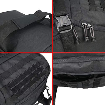 3 in 1 Tactical Travel Duffel Bag Backpack, Heavy Duty Gym Bag 45L,Black | Waterproof 600D nylon, internal collapsible dividers, weekend overnight travel, gym workout,military bag,(23x12x9)In - color: Black, size: 45L,(23x12x9)Inches