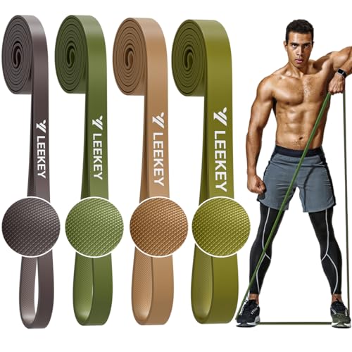 LEEKEY Pull Up Assistance Bands,Muit Levels Resistance Bands for Senior/Adults,Exercise Bands with Door Anchor, Strength Bands for Fitness Training, Physical Therapy,Home Gym Workouts - color: 5-85LBS GREEN