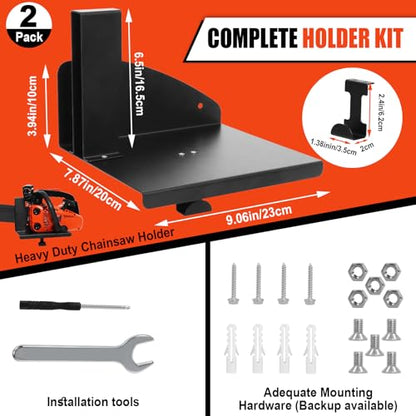 Universal Chainsaw Wall Mount Holder – Heavy Duty Steel Rack for Stihl & Most Chainsaws, 𝟏𝟓𝟎𝐋𝐁𝐒 Capacity, Multi-Functional Garage & Workshop Organizer by Zejoot