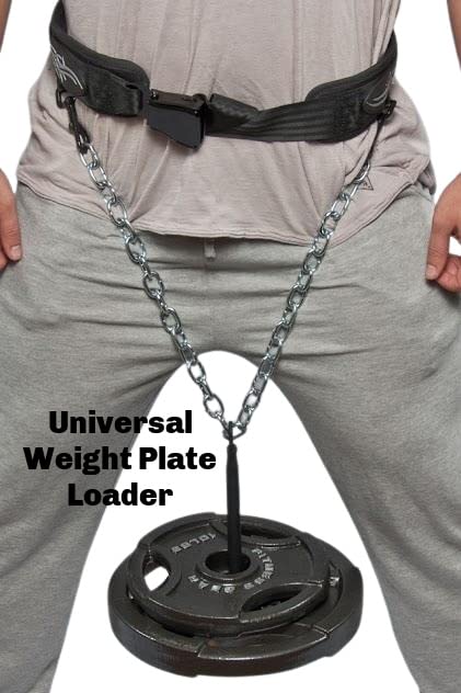 Belt with Chain, Dumbbell Hooks, Weight Plate Pin - Belt Squat Belt - Pull Up Weight Belt - Weighted Dip Belt - Chain Dip Belt - 505# Load Tested & Rated!