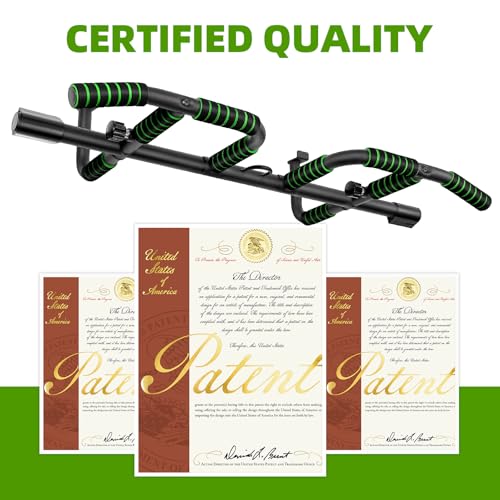 VBSD Upgrade Pull Up Bar for Doorway with Ergonomic Grip, Upto 440 Lbs Capacity No Screws Pullup Bar for Home Gym Indoor Exercise Strength Training, Authorized Under US Patent
