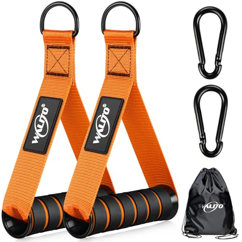 Exercise Handles, Cable Machine Handles for Gym Cable Attachments Training | 2 Pack Heavy Duty Handle with Non Slip Grip for Cable Machines, Pull Down Workouts, Resistance Bands and Home Gym Equipment - color: Orange