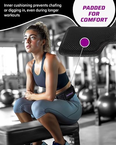 THEFITGUY Women’s Dip Belt for Weighted Dips, Pull-Ups & Belt Squats | Contoured no-pinch dip belt for women’s hips and smaller waists, with buckle closure, 2 straps, and metal hooks