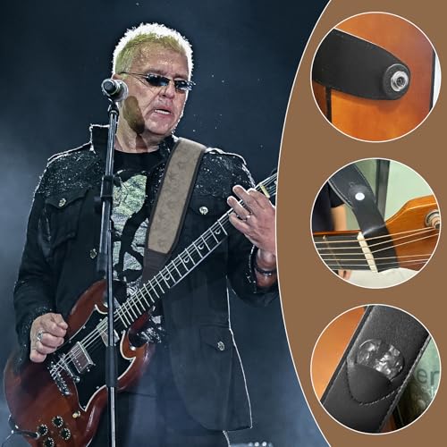Guitar Straps for Electric Guitar Bass, Smooth Guitar Strap, 3" Wide Padded Straps with 3D Sponge Filling, Comes with 4 Picks + 2 Strap Locks + 1 Headstock Tie + 1 Tie Rope, Gray Flowers - color: Smooth Gray Flowers