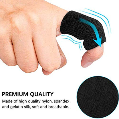 ELANE 40 PCS Finger Splint Finger Holster Thumb Brace Support Elastic Sleeves for Finger Support,Knuckle - color: black+skyblue