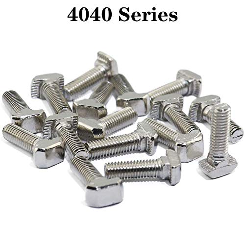 20 Pcs M8 x 25mm Thread T Slot Drop-in Bolt T-Bolt Hammer Head Bolt T Screw Stud for 4040 Series Standard 8mm T-Slot Aluminum Extrusion Profile (4040 Series) - size: 40-M8x25mm