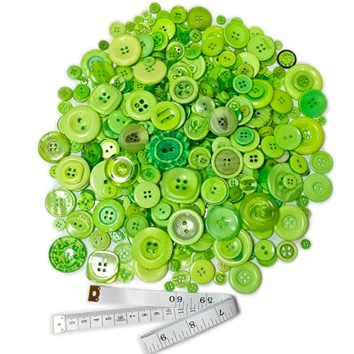 500-700 PCS Assorted Sizes Light Green Resin Buttons, Mixed Shapes for Sewing DIY Crafts, Hand-Painted Buttons for DIY Art and Craft Decorations - color: Light green