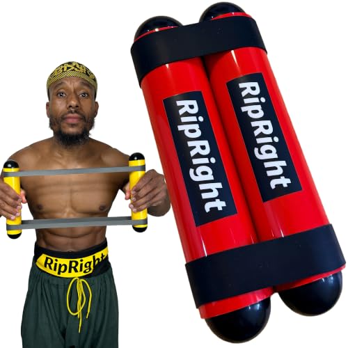 Premium RipStick Pillz, Workout Equipment for Joint Rehab, Shoulder Strength, Resistance Training, and Muscle Building, with 6 Adjustable Resistance Bands - color: Red/Black