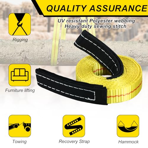 Shappy 2 Pcs 10' x 1" Lifting Sling Straps Heavy Duty Lifting Nylon Sling Web Slings Tree Saver Recovery Strap for Constructions, Steel, Trailer - size: 10' X 1"