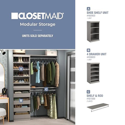 ClosetMaid Modular Storage Shelf Unit with Angled Shoe Shelves, Taupe - color: Taupe