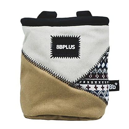 8BPLUS PROBAG - Chalk Bag for Climbing & Bouldering - Belt, Carabiner and Giftbox Included - Wide Opening - Brush Holders for Left & Right Handers - style: SAND