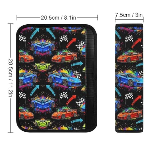 Breathable Car Seat Belt Pad for Girls and Boys, Stroller Pushchair High Chair, 2PCS Racing Car Shoulder Harness Cover Easy Install (No Tool) - color: Pattern 692