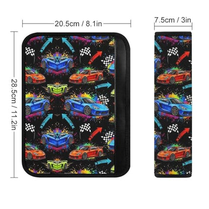 Breathable Car Seat Belt Pad for Girls and Boys, Stroller Pushchair High Chair, 2PCS Racing Car Shoulder Harness Cover Easy Install (No Tool) - color: Pattern 692