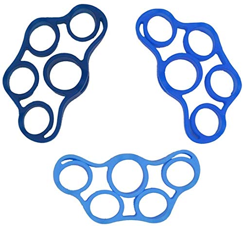 3PCS Finger Stretcher Resistance Bands Strength Trainer for Forearm Exercise Guitar Finger Strengtheners Rock Climbing 6.6 8.8 11 Pounds - color: Style 1-2