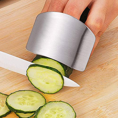Finger Guards for Cutting Kitchen Tool, Stainless Steel Guard Protector to Avoid Hurting When Slicing and Dicing Food - 3 Pack - color: Silver 3 single finger