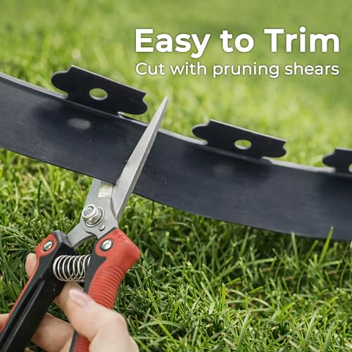 Gardzen 1.5" x40' Landscape Edging Kit with 40 Spikes | Garden Edging Coil for Lawn Borders and Landscape Projects, Easy No Dig Installation with Durable Ground Stakes Included - size: 40ft