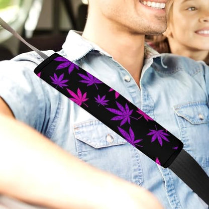 1 Pair Purple Weedleaf Car Seat Straps Shoulder Pads Soft Padded Harness Pads Strap for Adult Use, Stroller Pushchair High Chair, Comfortable Driving - color: Pattern 576